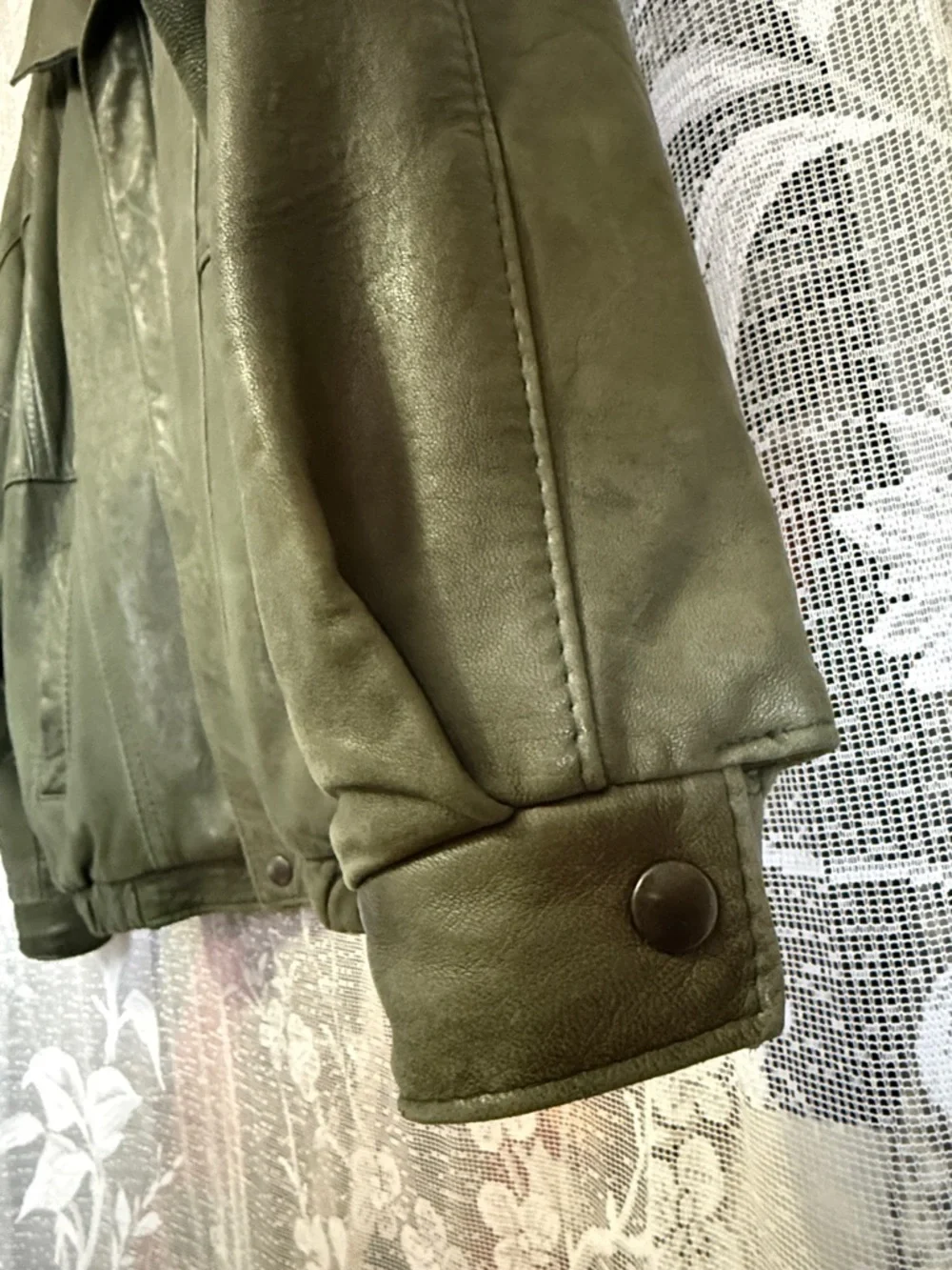 Vintage the Old Mill green buttery soft leather jacket - Picture 5 of 7